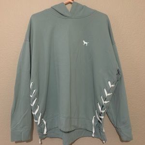 PINK Lace Up Side Hoodie